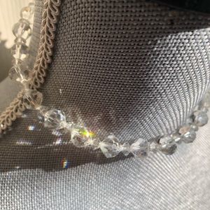 Vintage opulent, crystal bead necklace 12 inch length